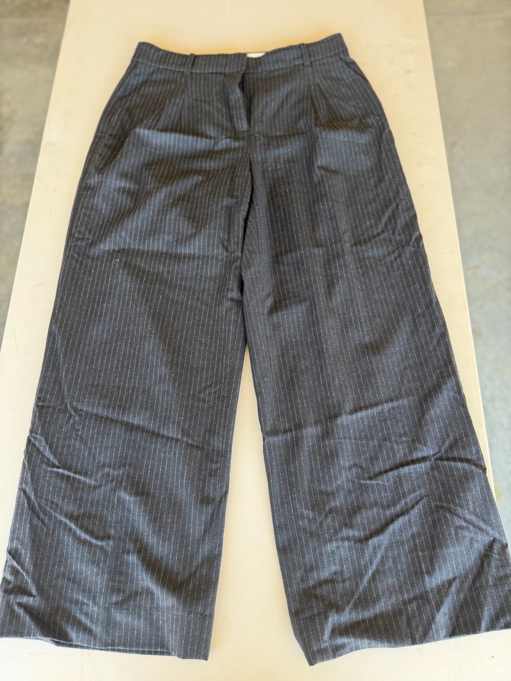 J. Crew Women’s Wideleg Charcoal Pinstripe Dress Pants